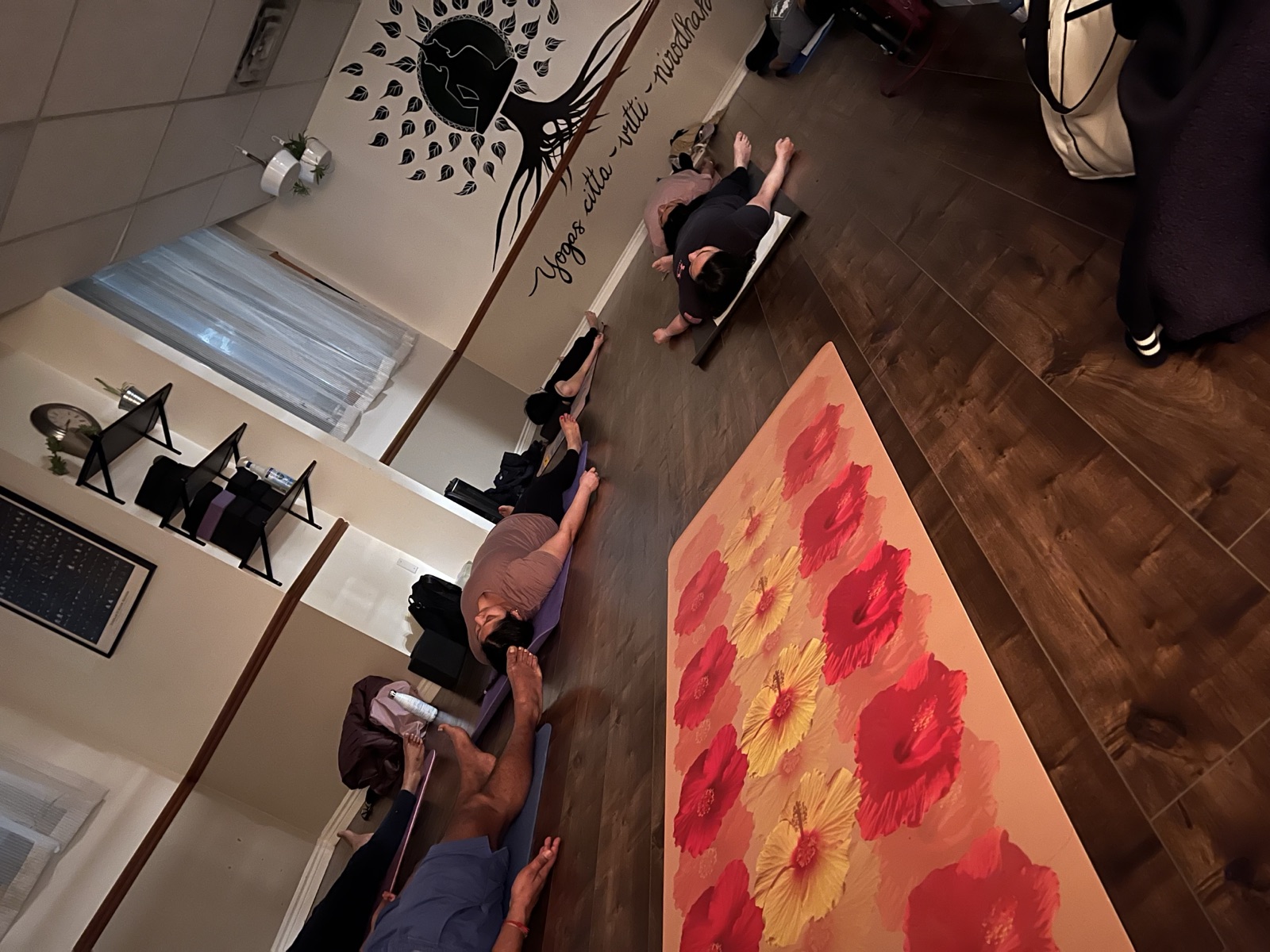 Floor stretch at the studio